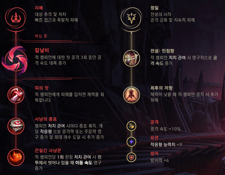 지배 + 정밀 (칼날비)