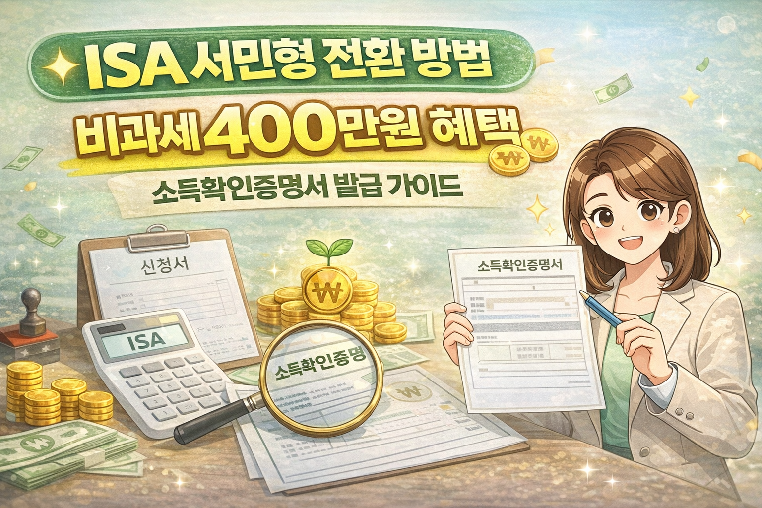 ISA 서민형 전환 방법: 비과세 400만원 혜택 및 소득확인증명서 발급 가이드