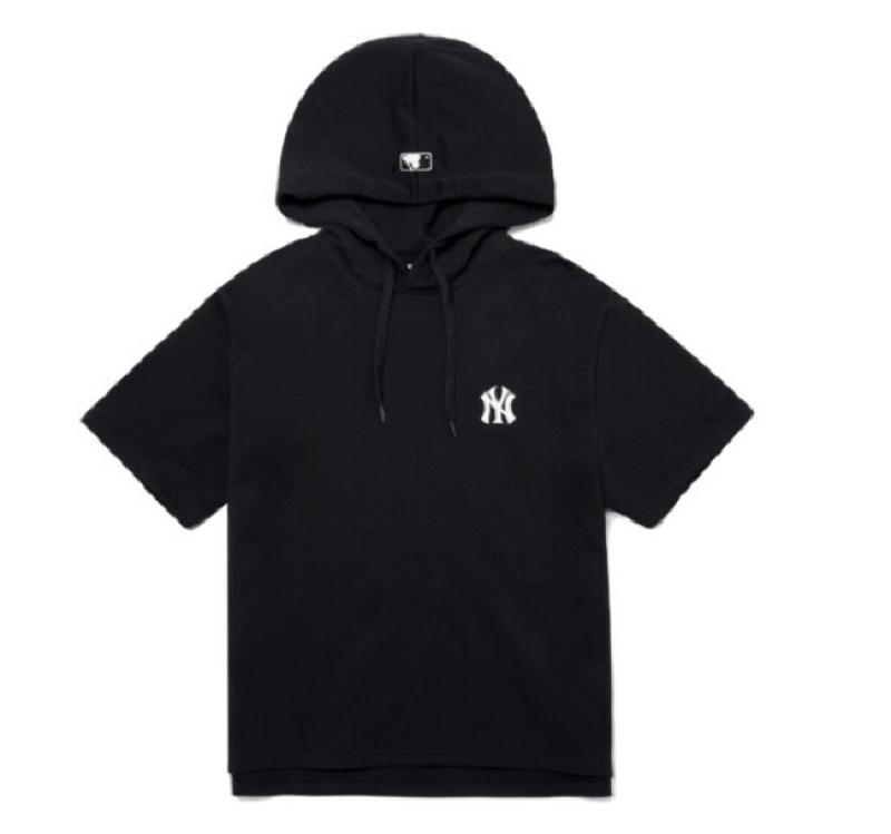 MLB 오버핏 반팔 후드티 3AHDB0423 50BKS 50WHS