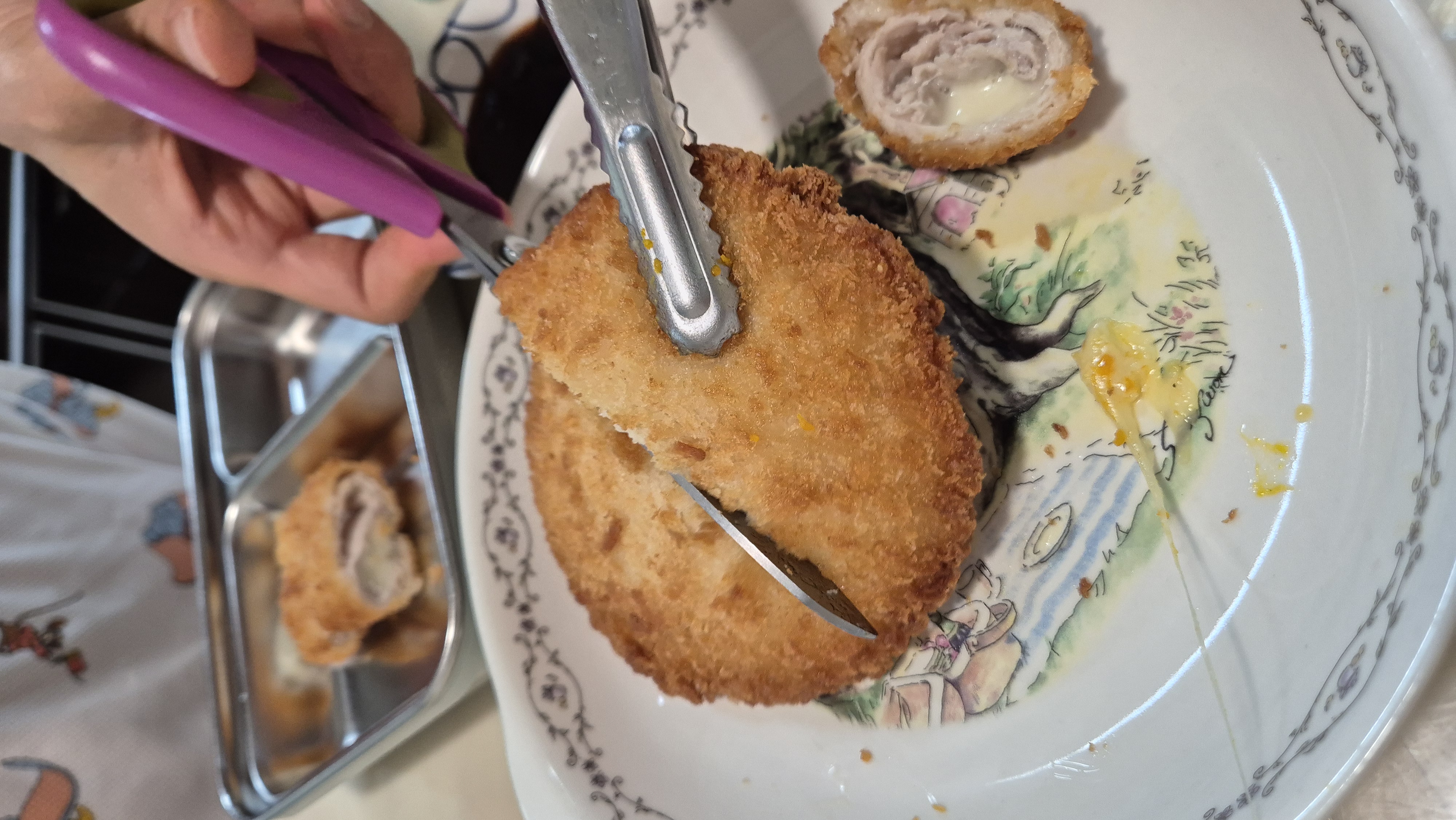 옥주부 치즈치킨까스 조리완료