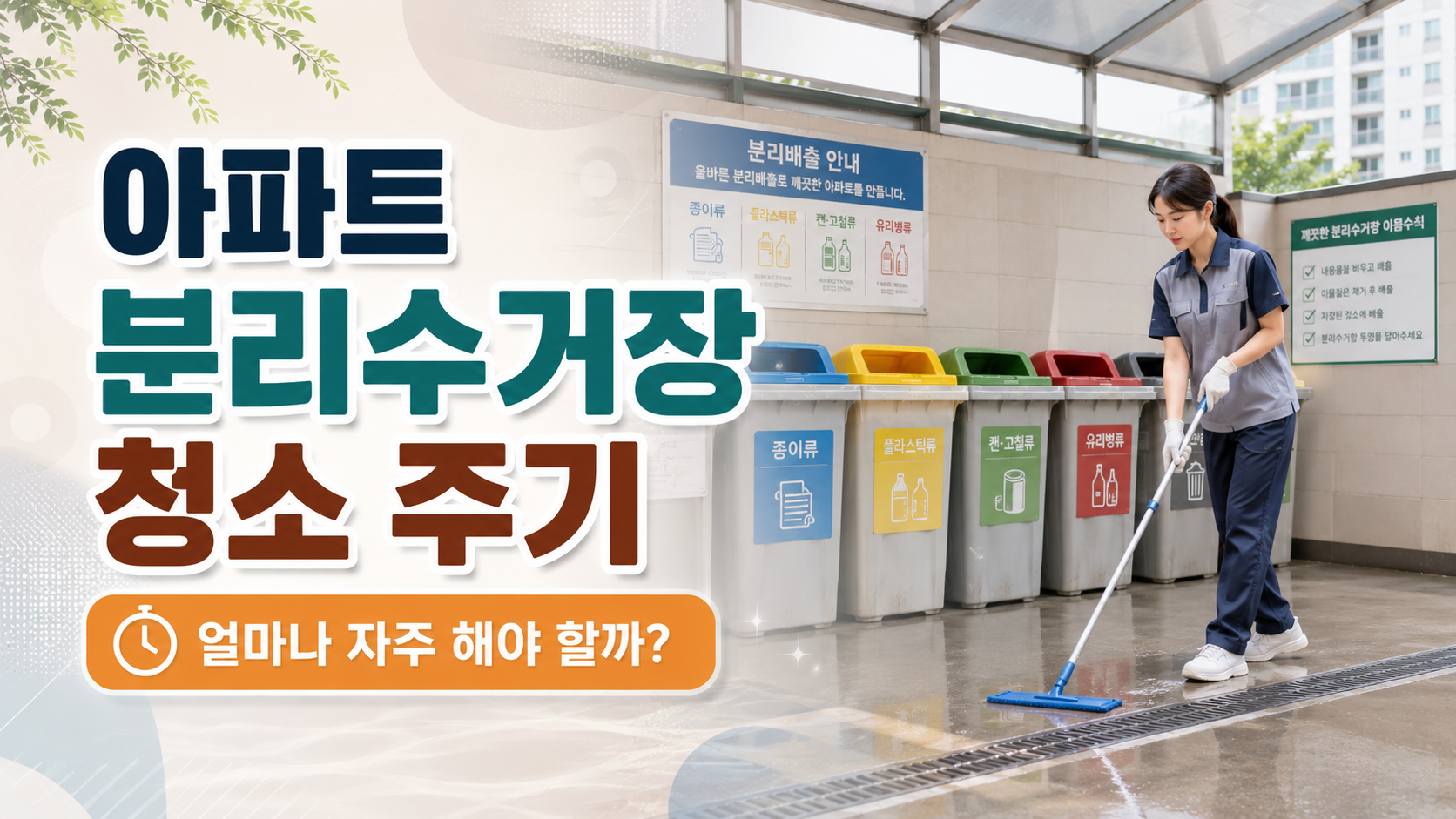 아파트 분리수거장 청소 주기, 매일 해야 할까? 관리사무소 판단 기준