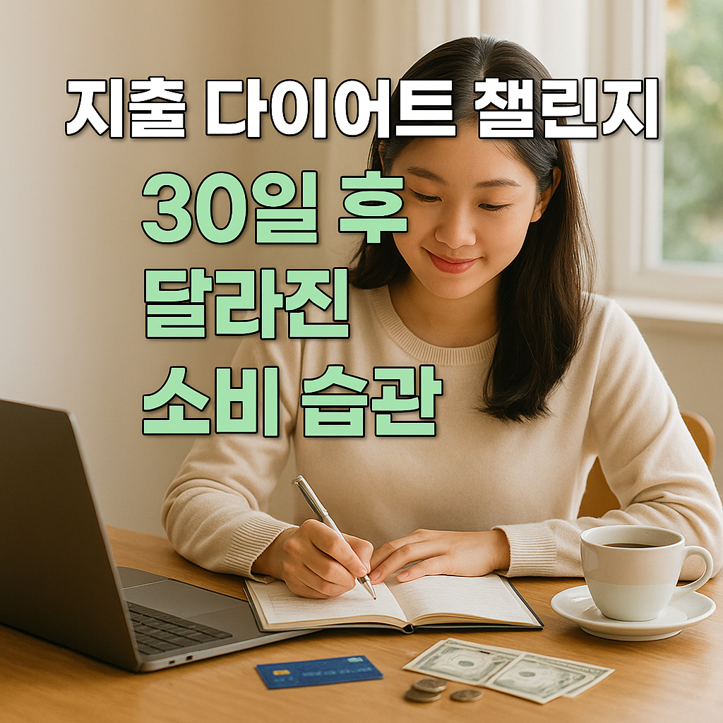 다이어리에 지출을 기록하는 여성
