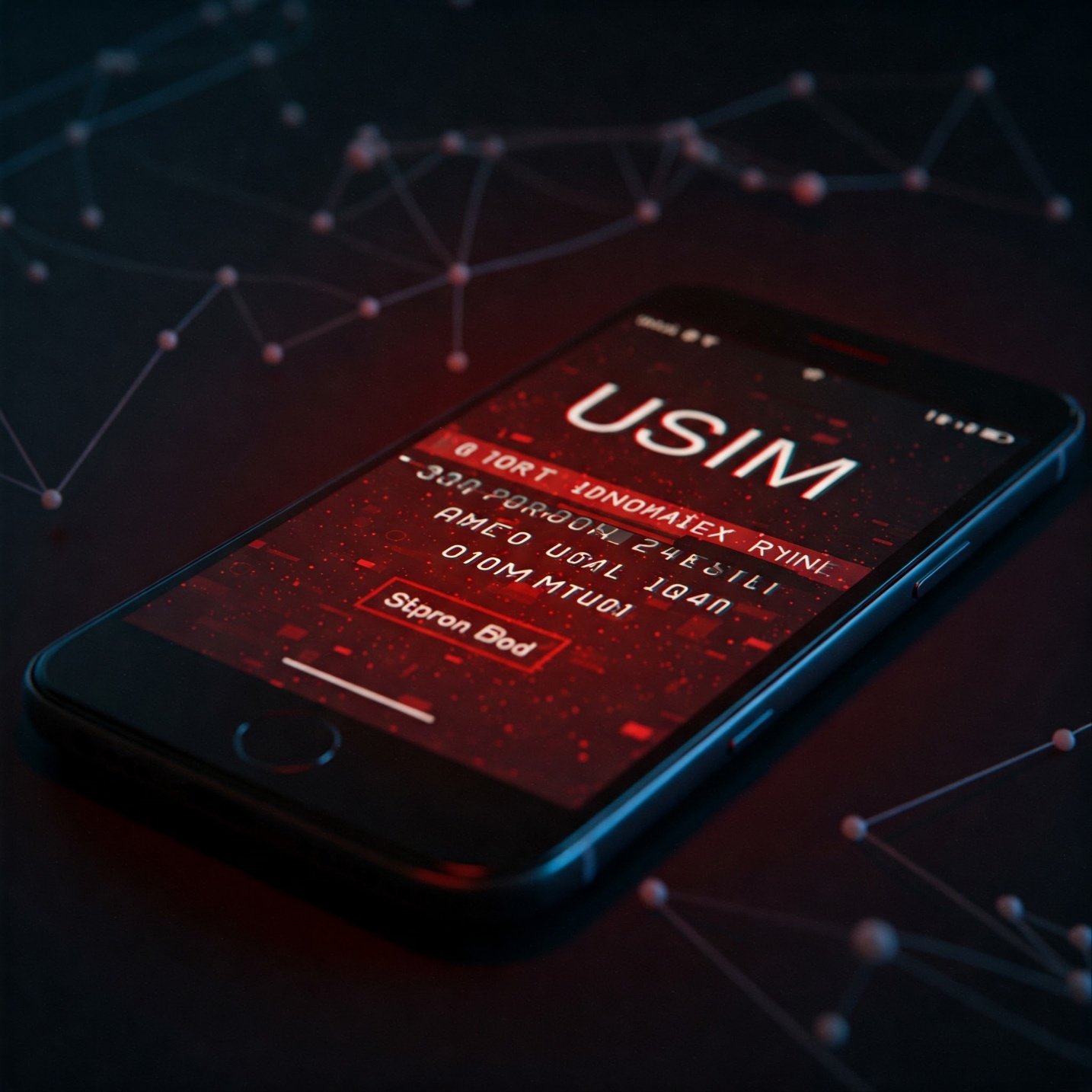 악성코드에 감염되어 USIM 정보가 유출될 수 있는 스마트폰의 모습.