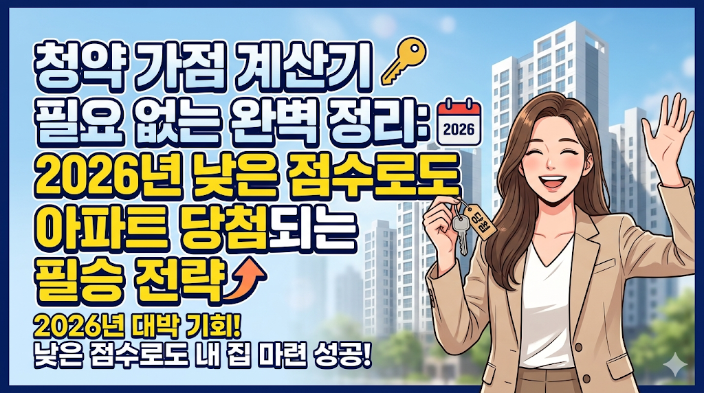 청약 가점 계산기 필요 없는 완벽 정리: 2026년 낮은 점수로도 아파트 당첨되는 필승 전략