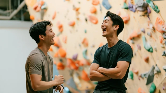 운동 후 매트에서 대화하는 회원들