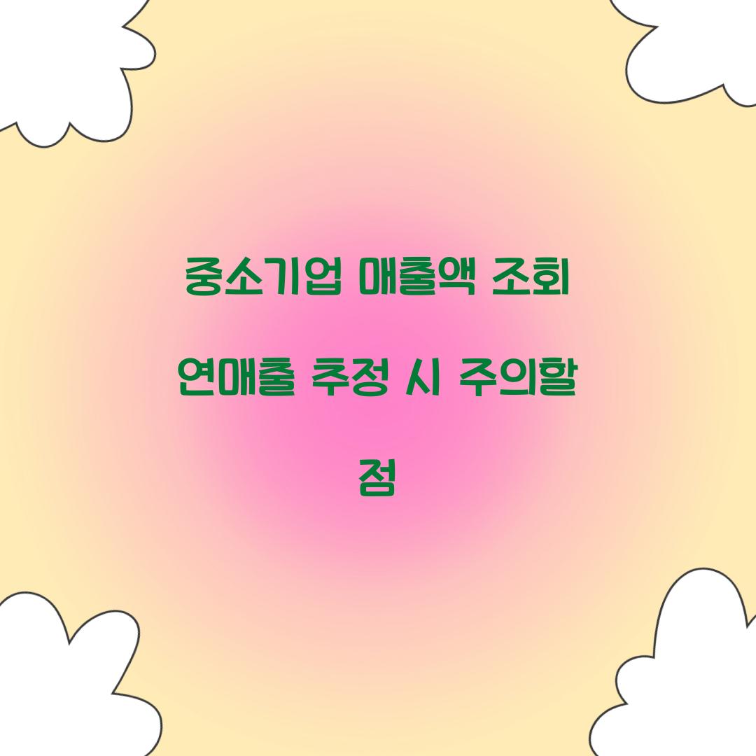 중소기업 매출액 조회 연매출 추정 시 주의할 점