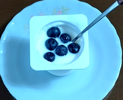 블루베리를 넣은 요플레