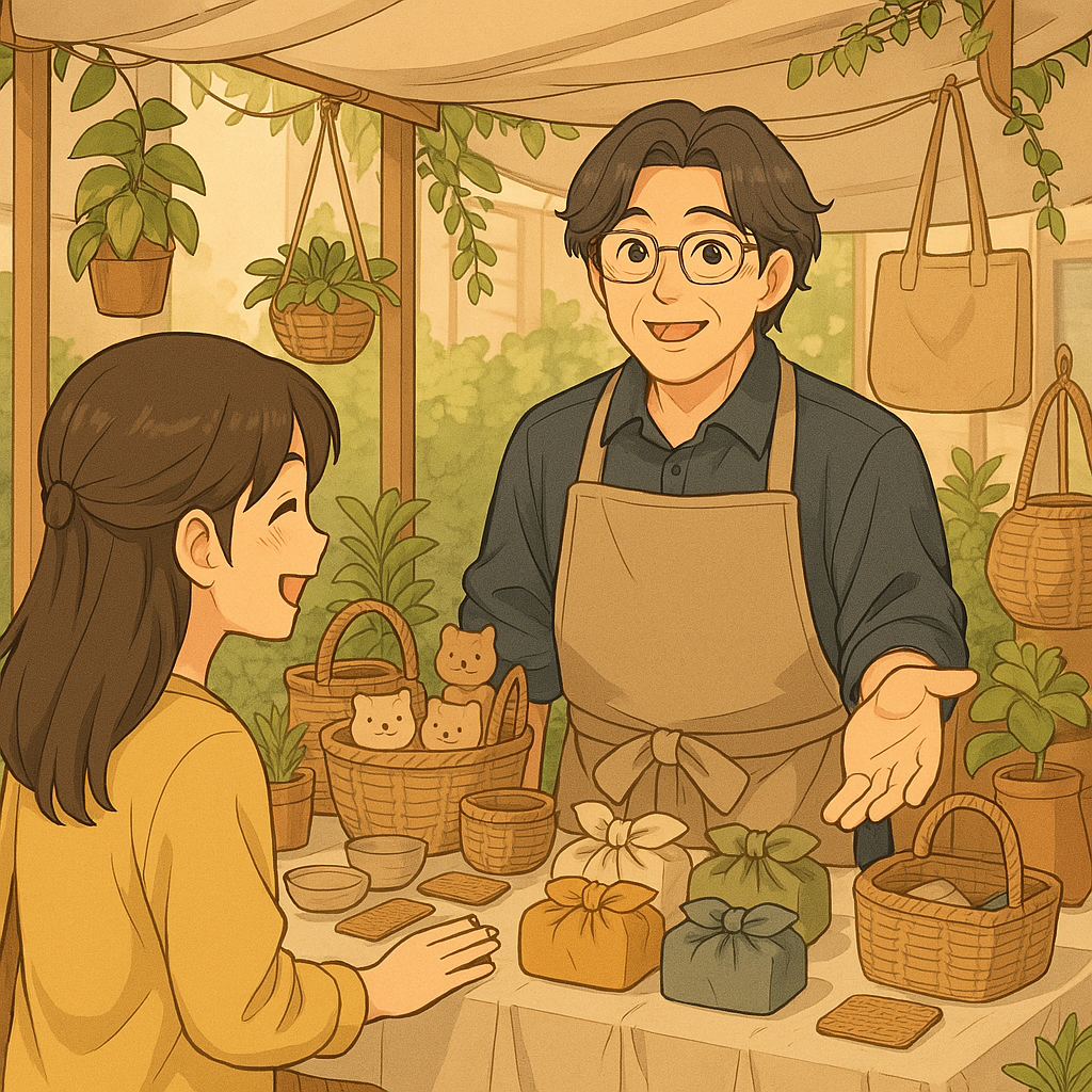 지역행사에서 손님과 함께