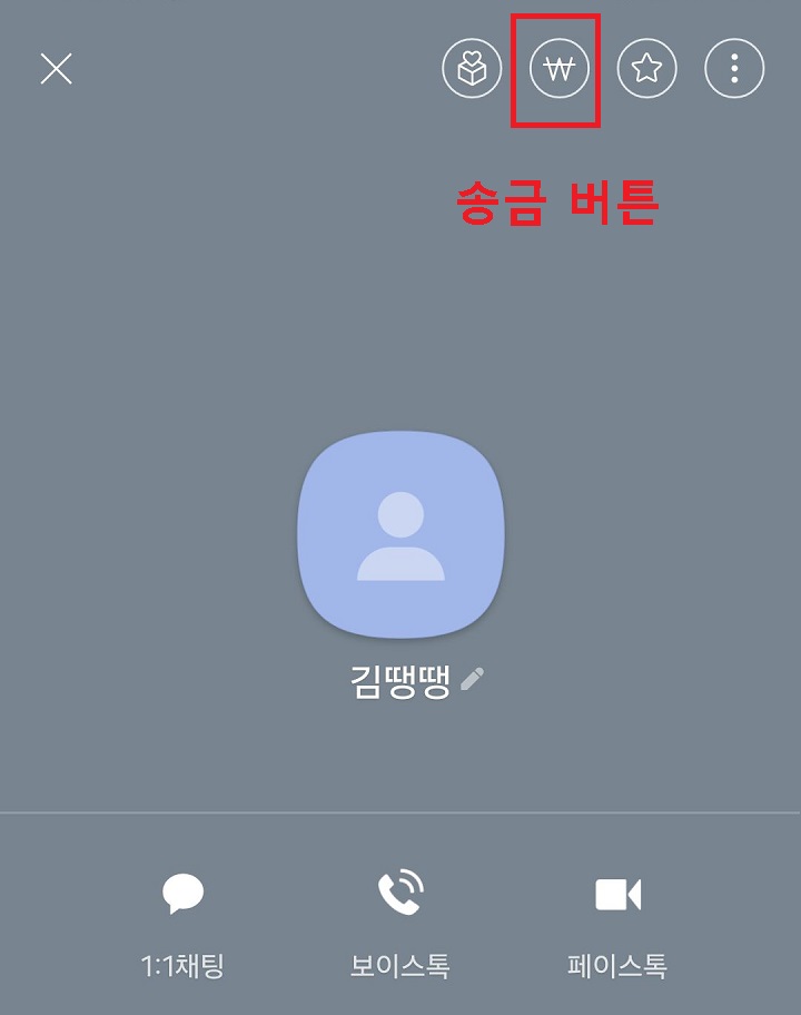 송금 버튼 보임