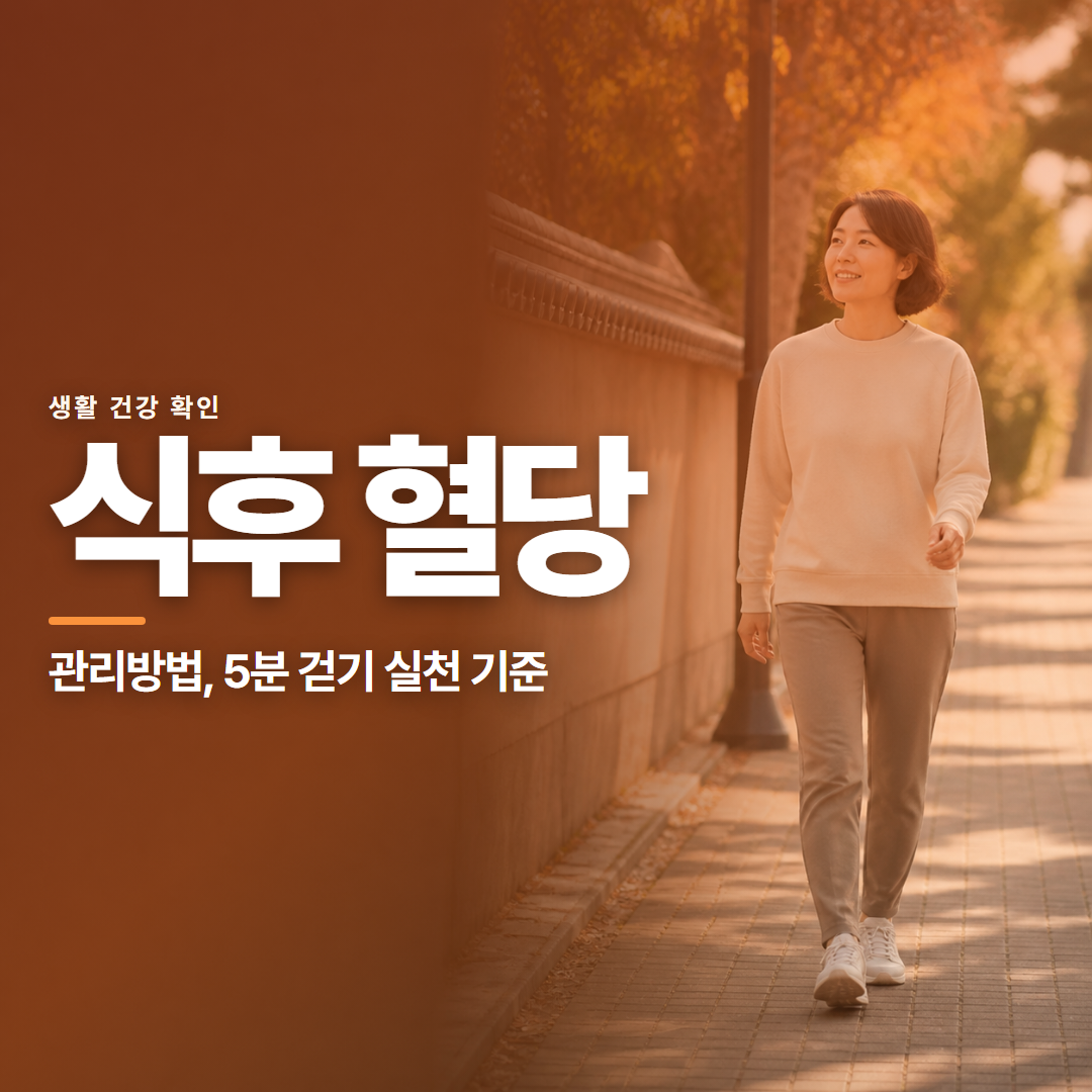 식후 혈당 &middot; 관리방법, 5분 걷기 실천 기준