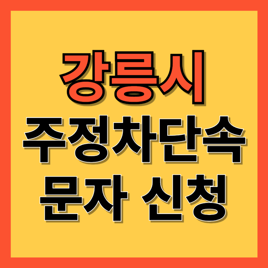 강릉시 주정차 단속 알림 서비스 신청 방법 ❘ 주차단속 문자알림서비스