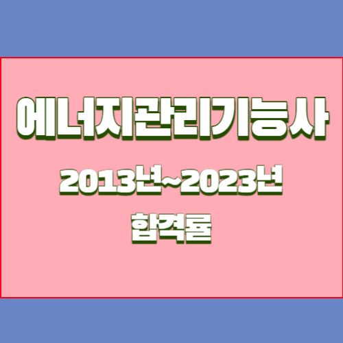 에너지관리기능사 2013년~2023년 회차별 필기/실기 합격률