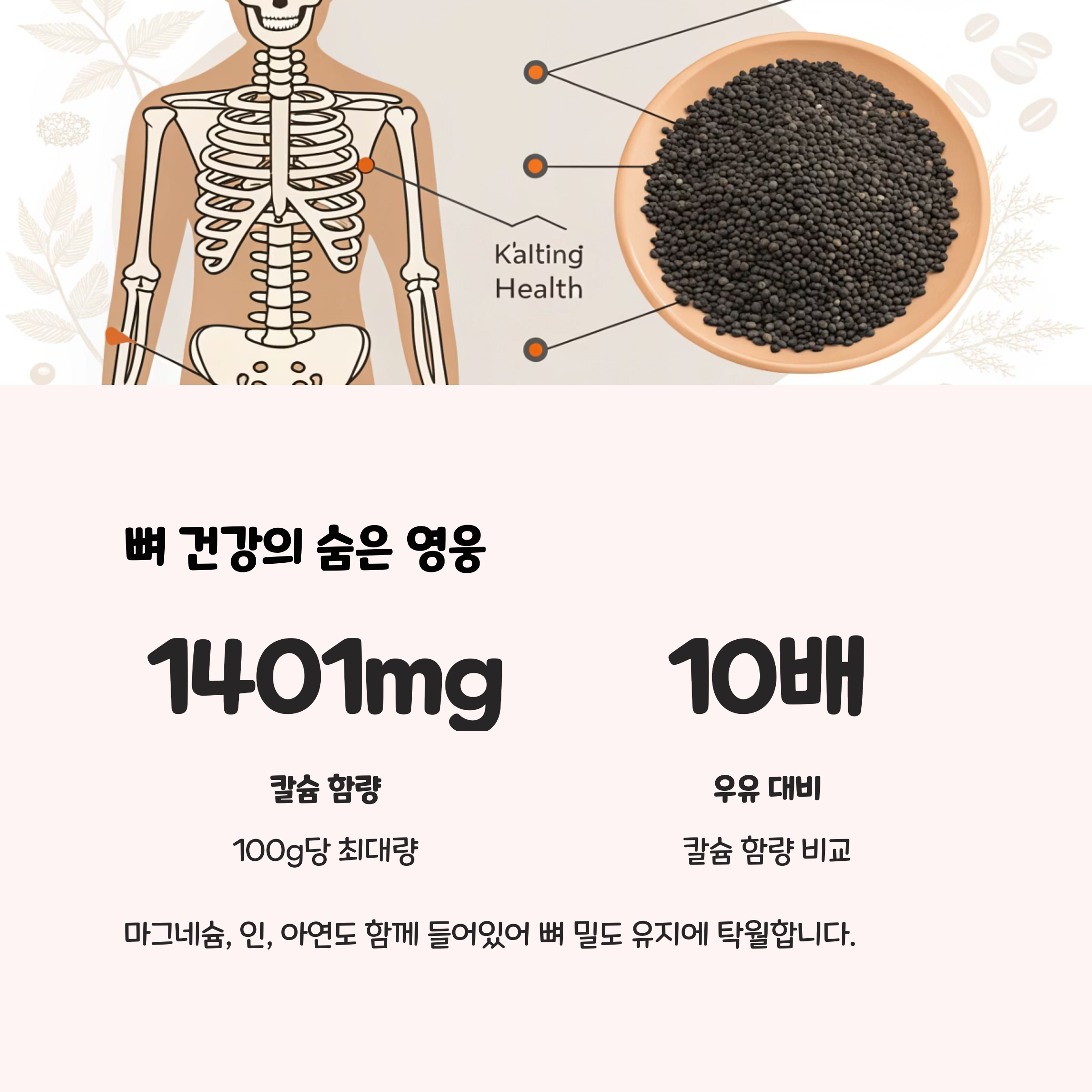 뼈 건강에 우유보다 뛰어난 칼슘 공급