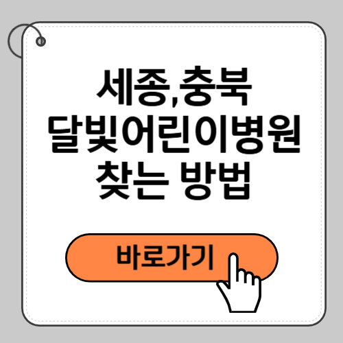 세종,충북 달빛어린이병원 찾는 방법