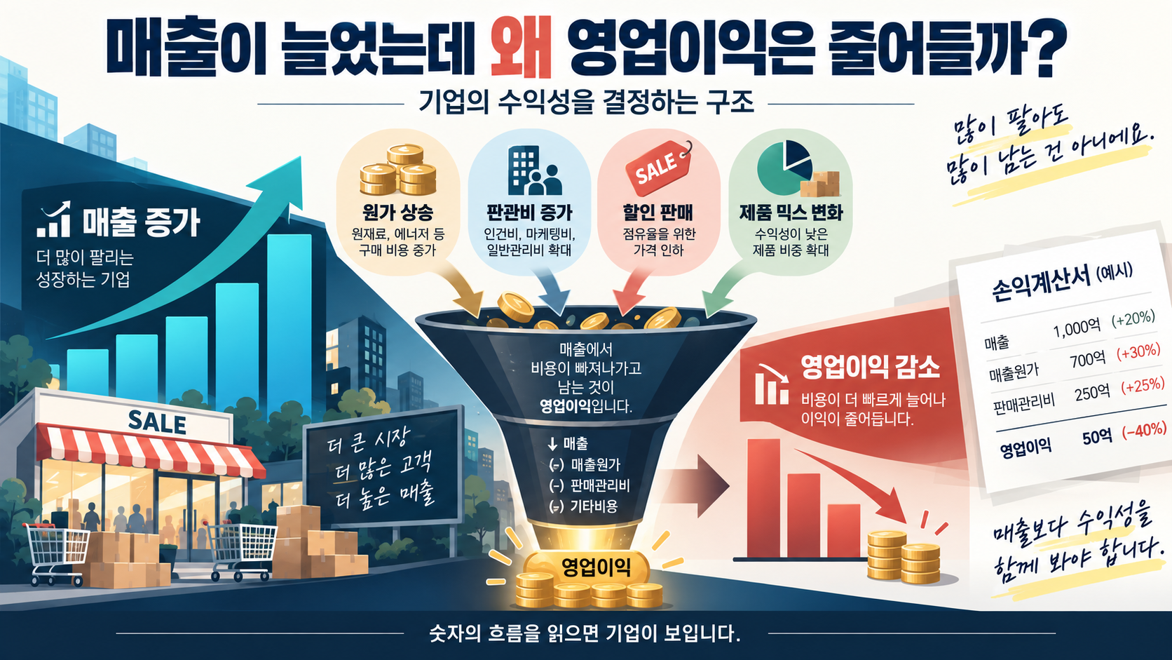 매출이 늘었는데 왜 영업이익은 줄어들까? 기업의 수익성을 결정하는 구조