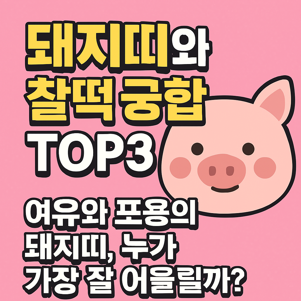 돼지띠와 찰떡 궁합 TOP3