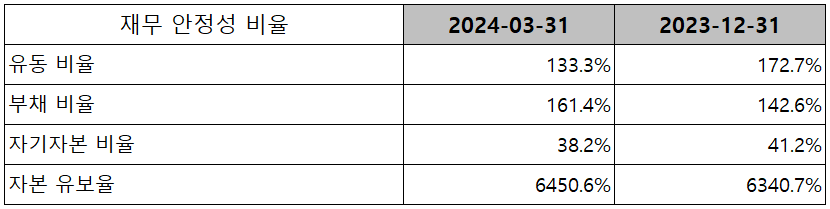 포스코퓨처엠 - 재무 안정성 비율