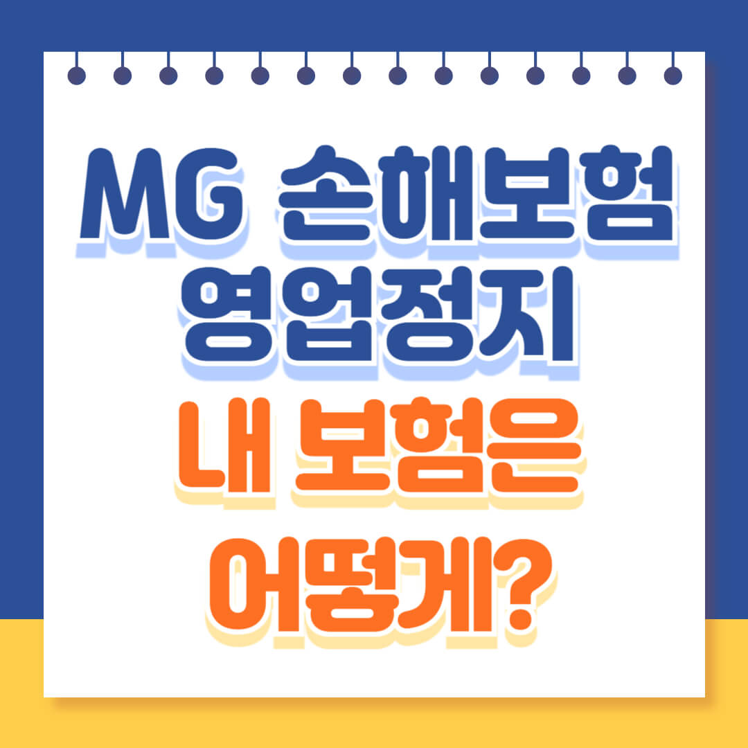 MG손해보험 영업정지 대처방법 총정리