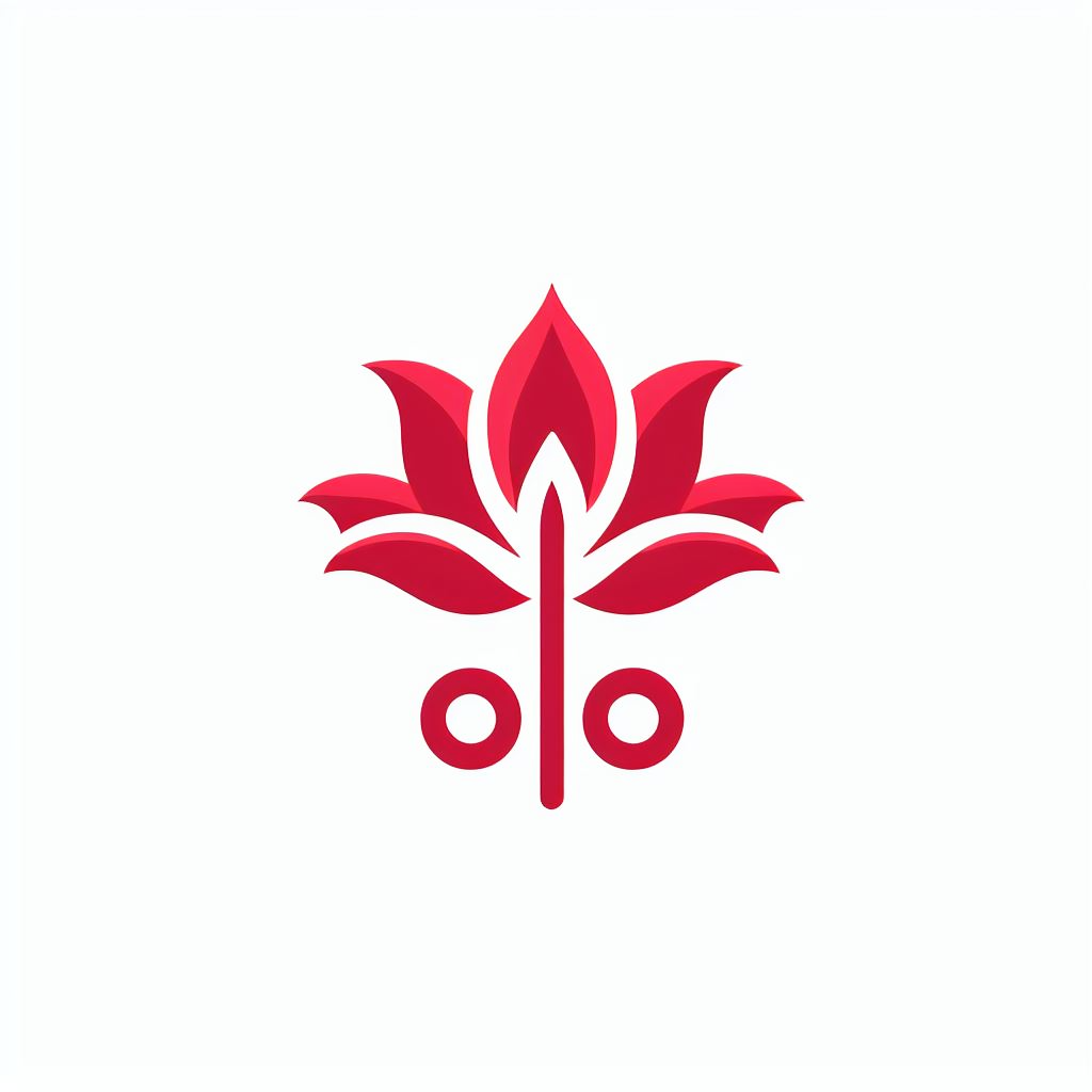 빨간색 맨드라미 꽃 로고 3