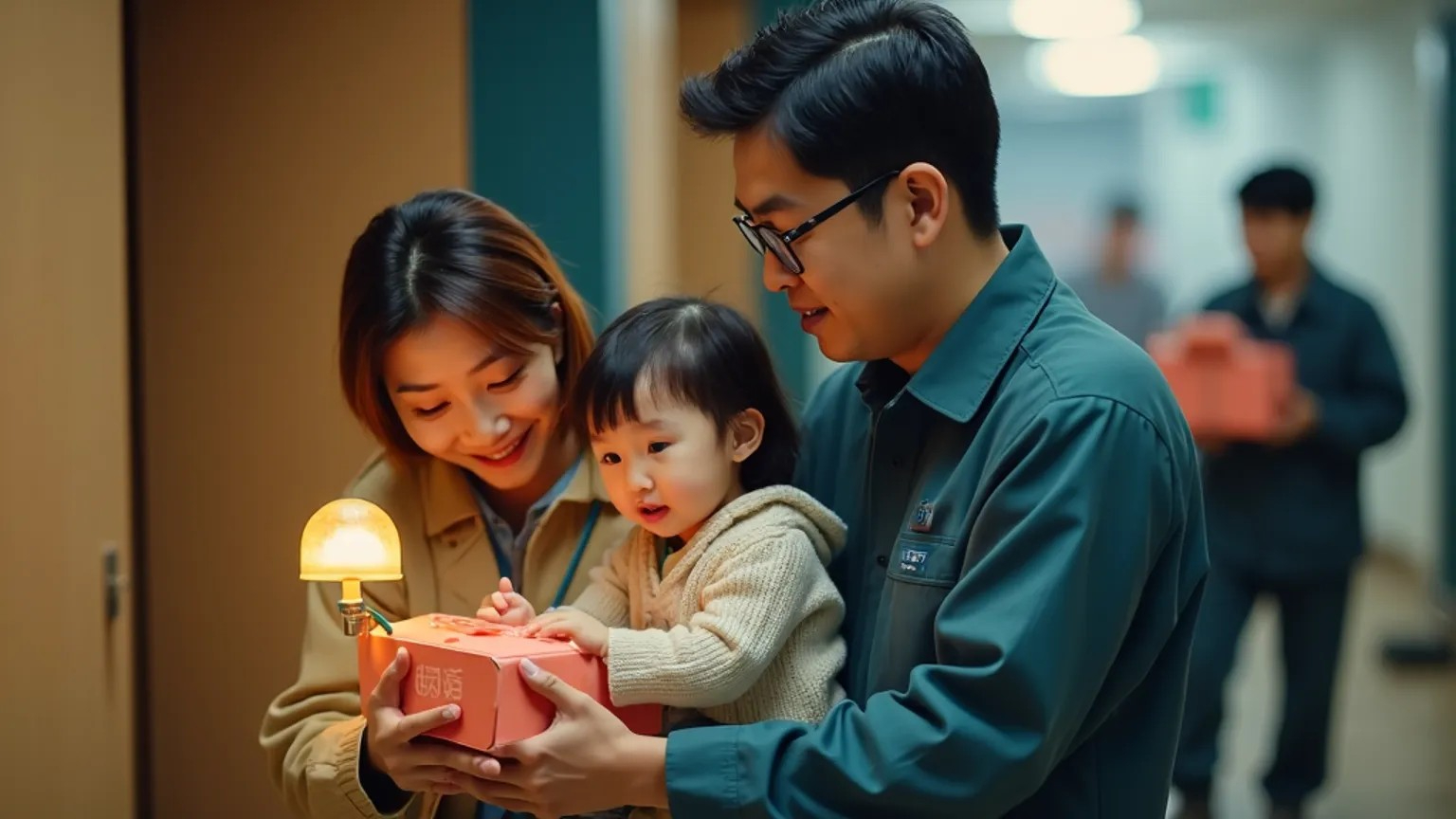 소규모 음식점 업주가 안심하고 영업하는 모습과 든든한 보험을 상징하는 아이콘