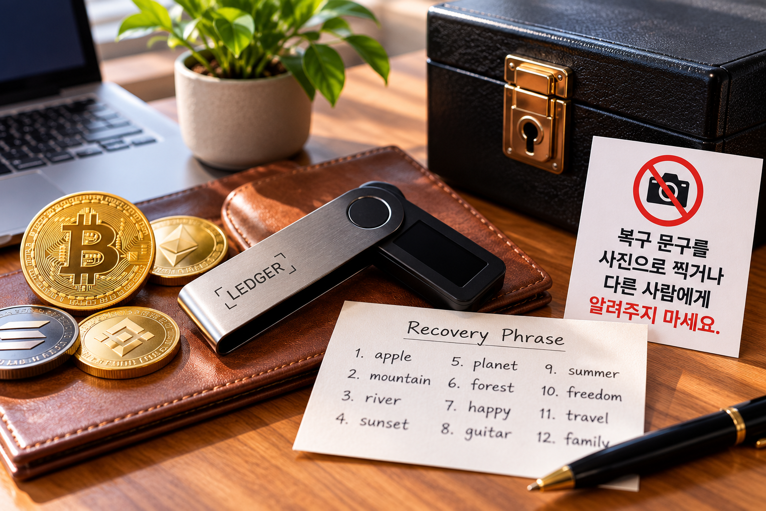 하드웨어 지갑과 복구 문구 보안 관리