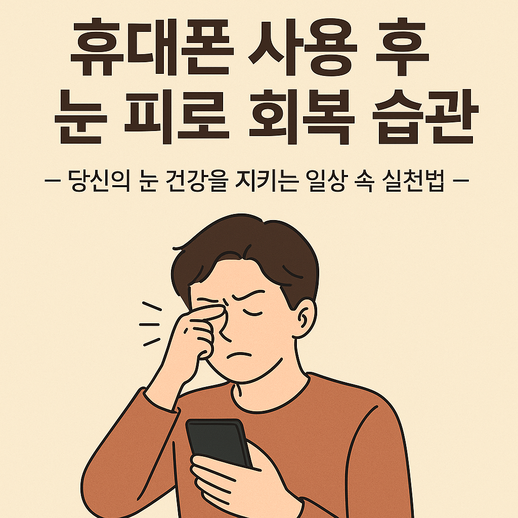 휴대폰 사용 후 눈 피로 회복 습관