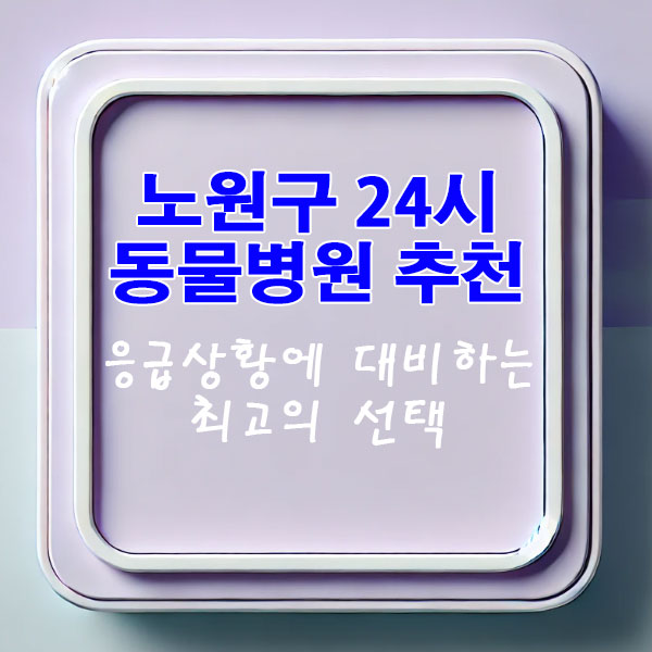노원구 24시 동물병원 잘하는 곳 추천 리스트 전화번호