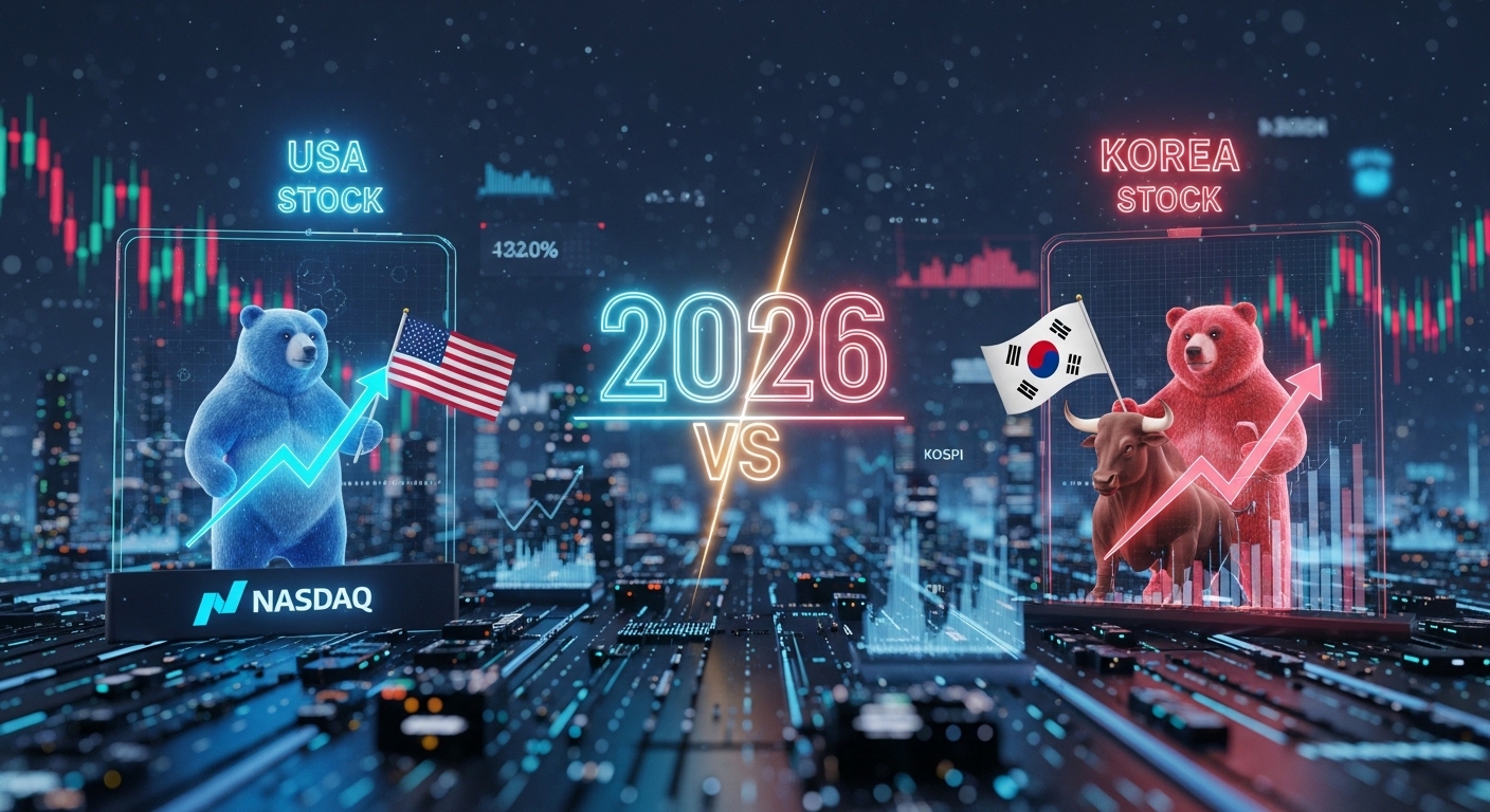 2026년 미국주식 vs 한국주식 투자 전망 비교: 당신의 포트폴리오를 결정할 핵심 포인트 5가지