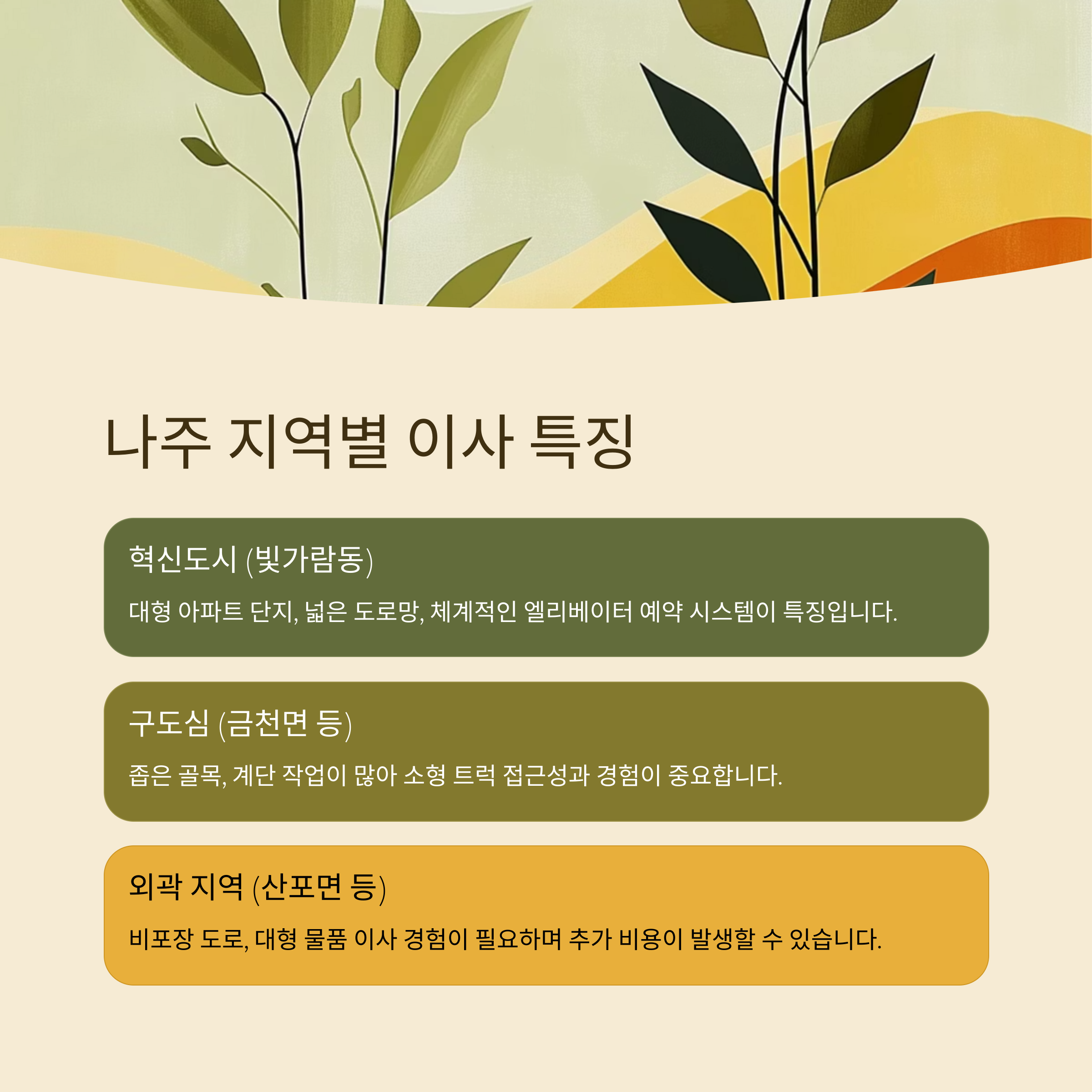 나주 이삿짐센터 지역별 이사