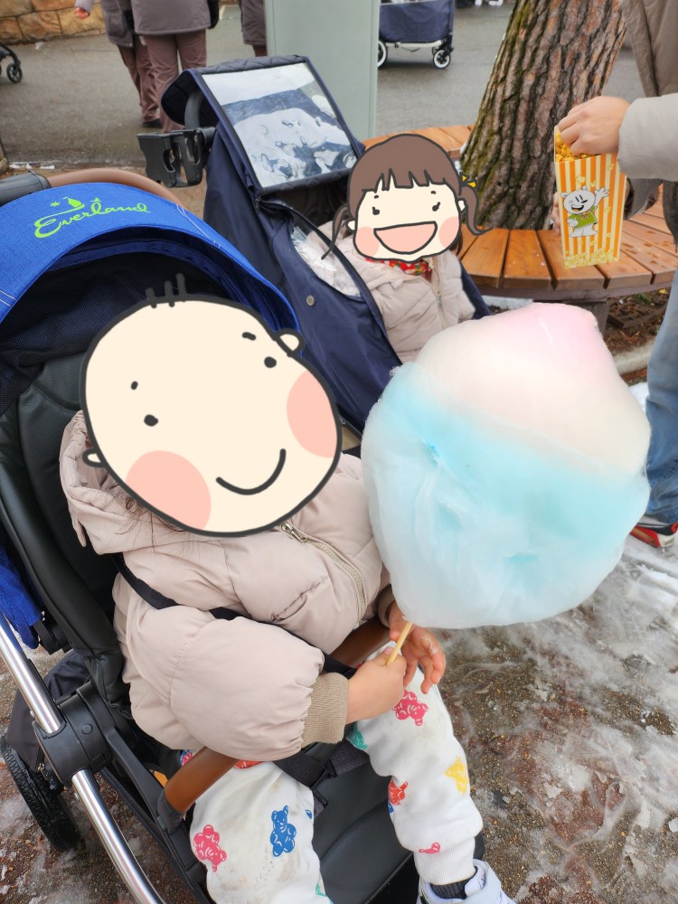 솜사탕을 먹는 아이들