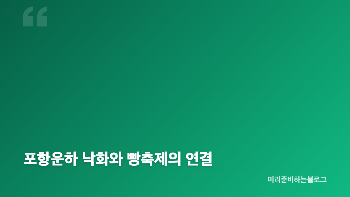 포항 빵축제 포항운하 일정과 관람 핵심