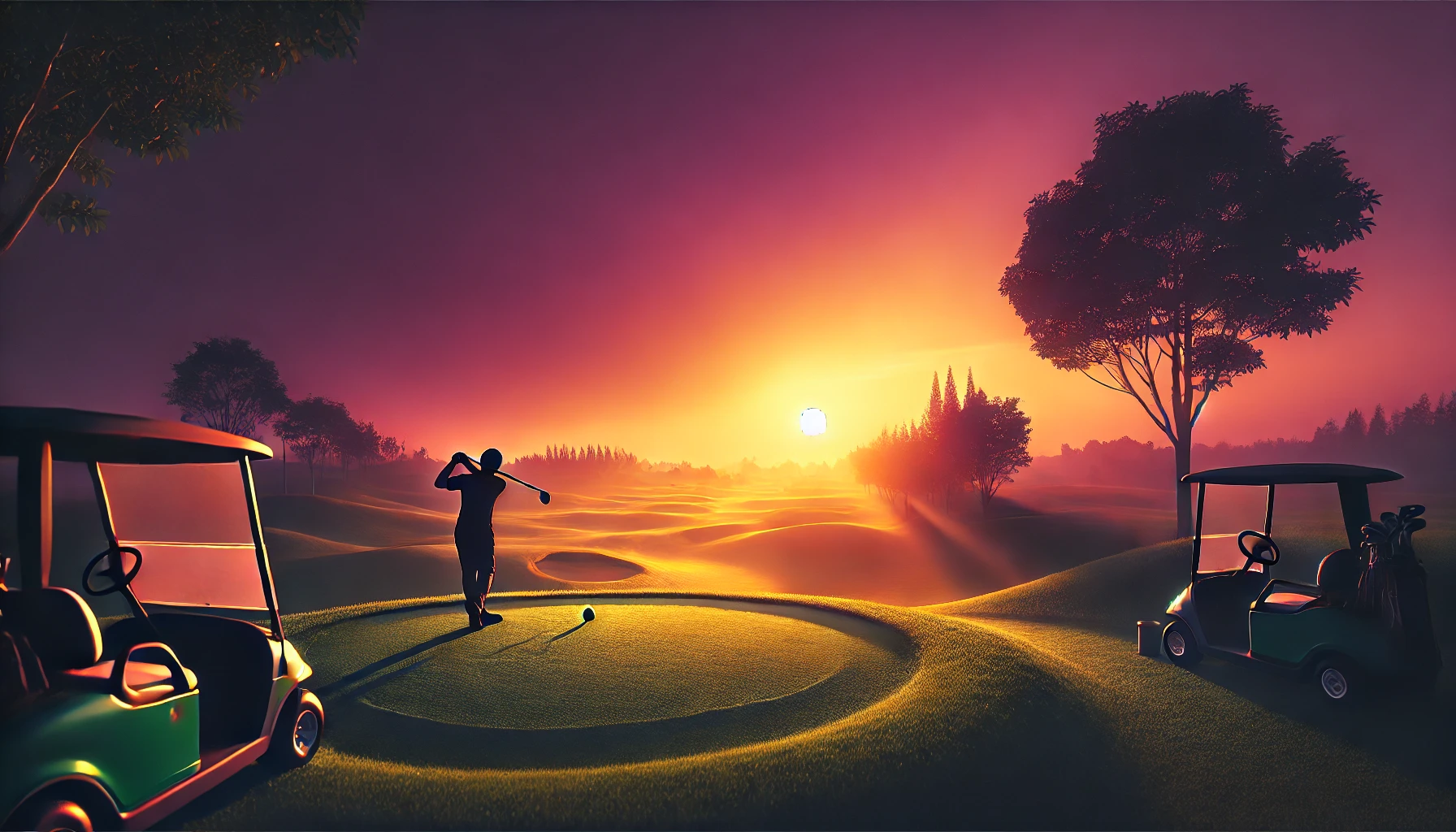 석양이-지는-골프장