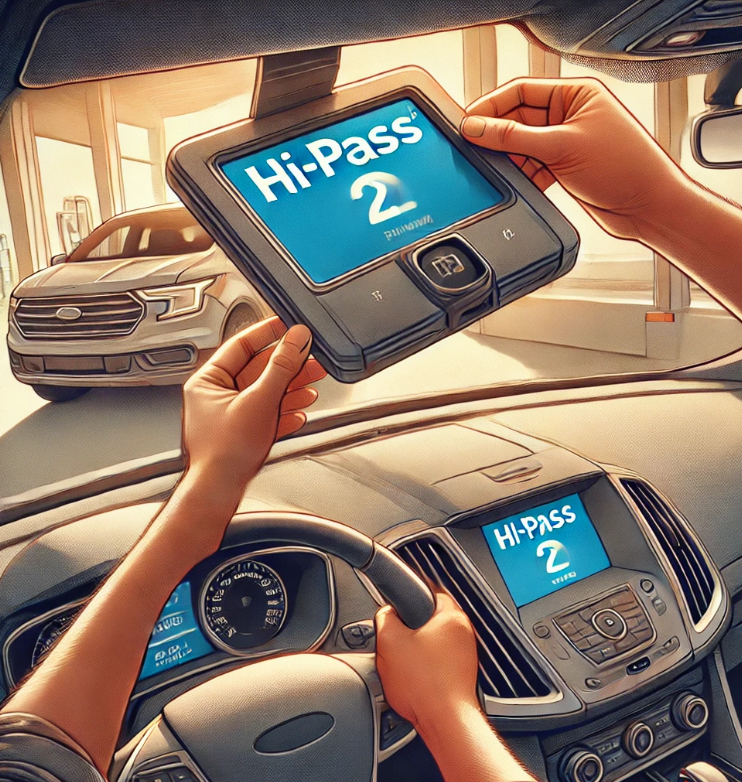 하이패스 설치하는 장면