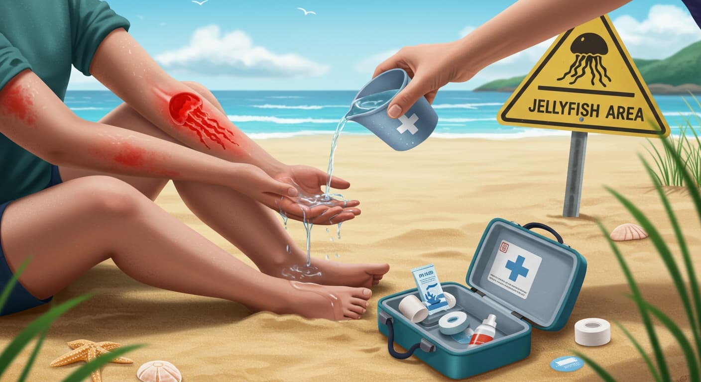 여름철 해양 생물(해파리, 갯지렁이 등) 접촉 시 응급처치법