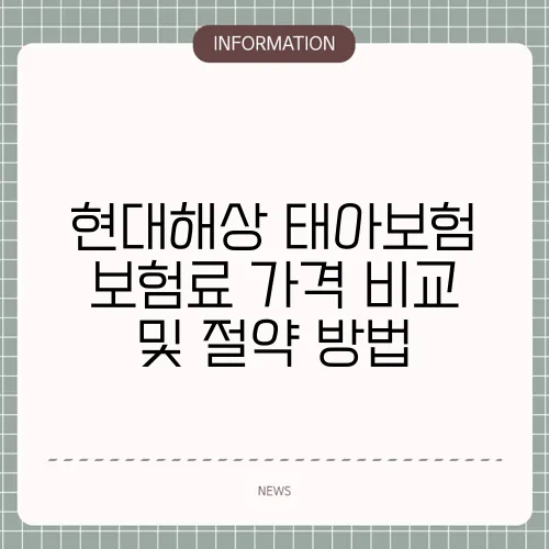 현대해상 태아보험 보험료 가격 비교 및 절약 방법