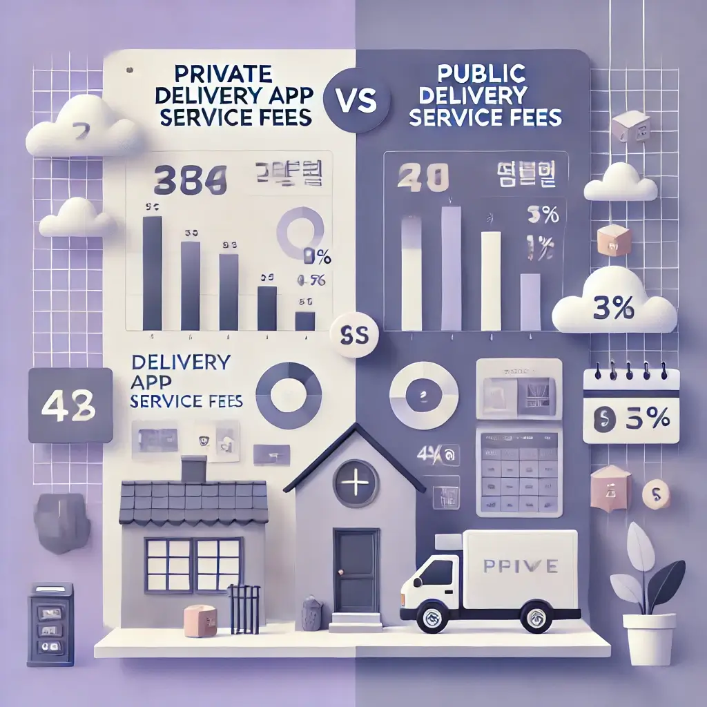 일반 배달앱과 공공배달앱의 수수료 비교 그래프