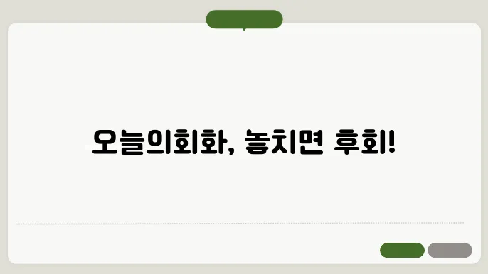 오늘의회화 정보 총정리