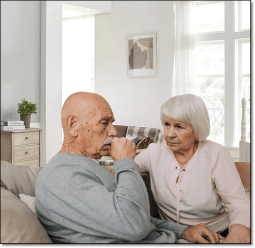 천식이 있는 노인 부부