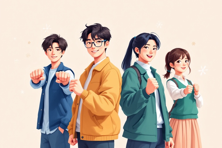 파이팅 넘치는 청소년들