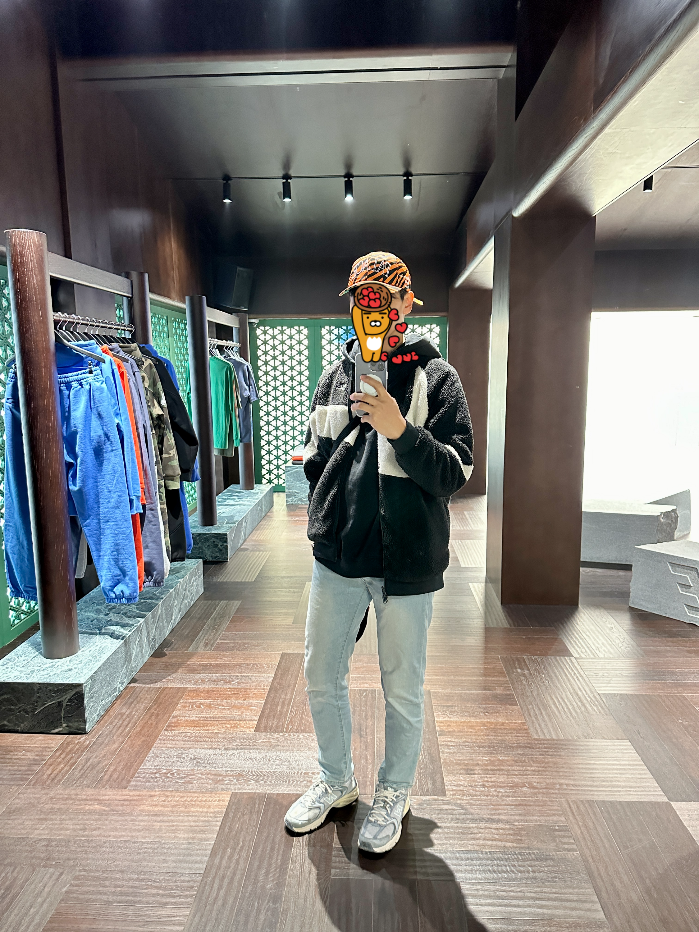 팔라스 코리아 캡 오렌지 블랙 모자