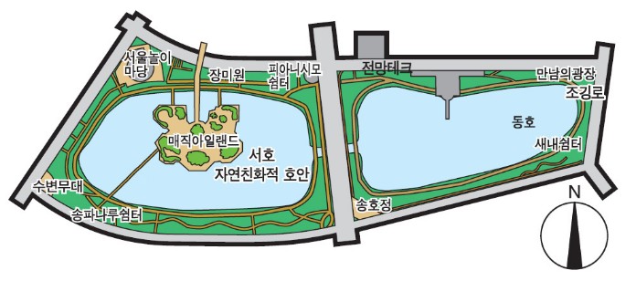 석촌호수 안내도