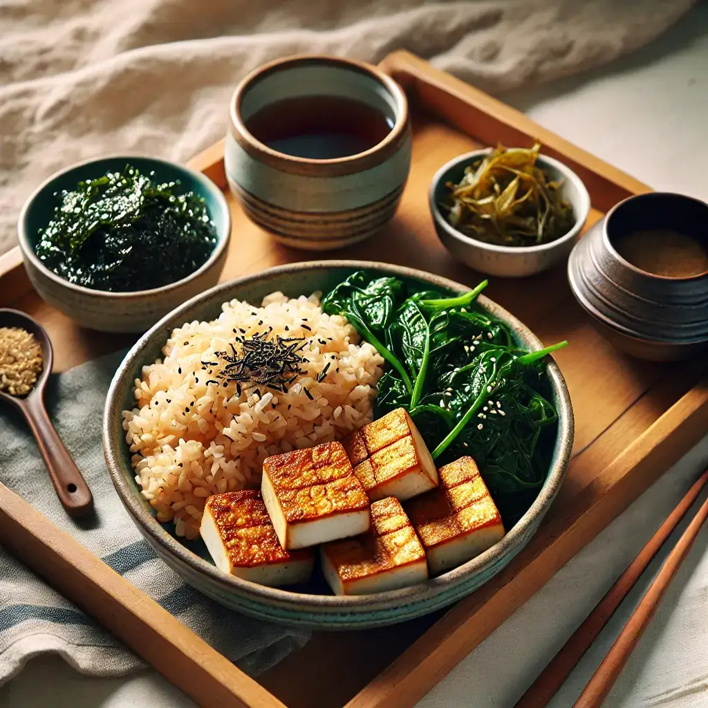 두부부침 시금치나물