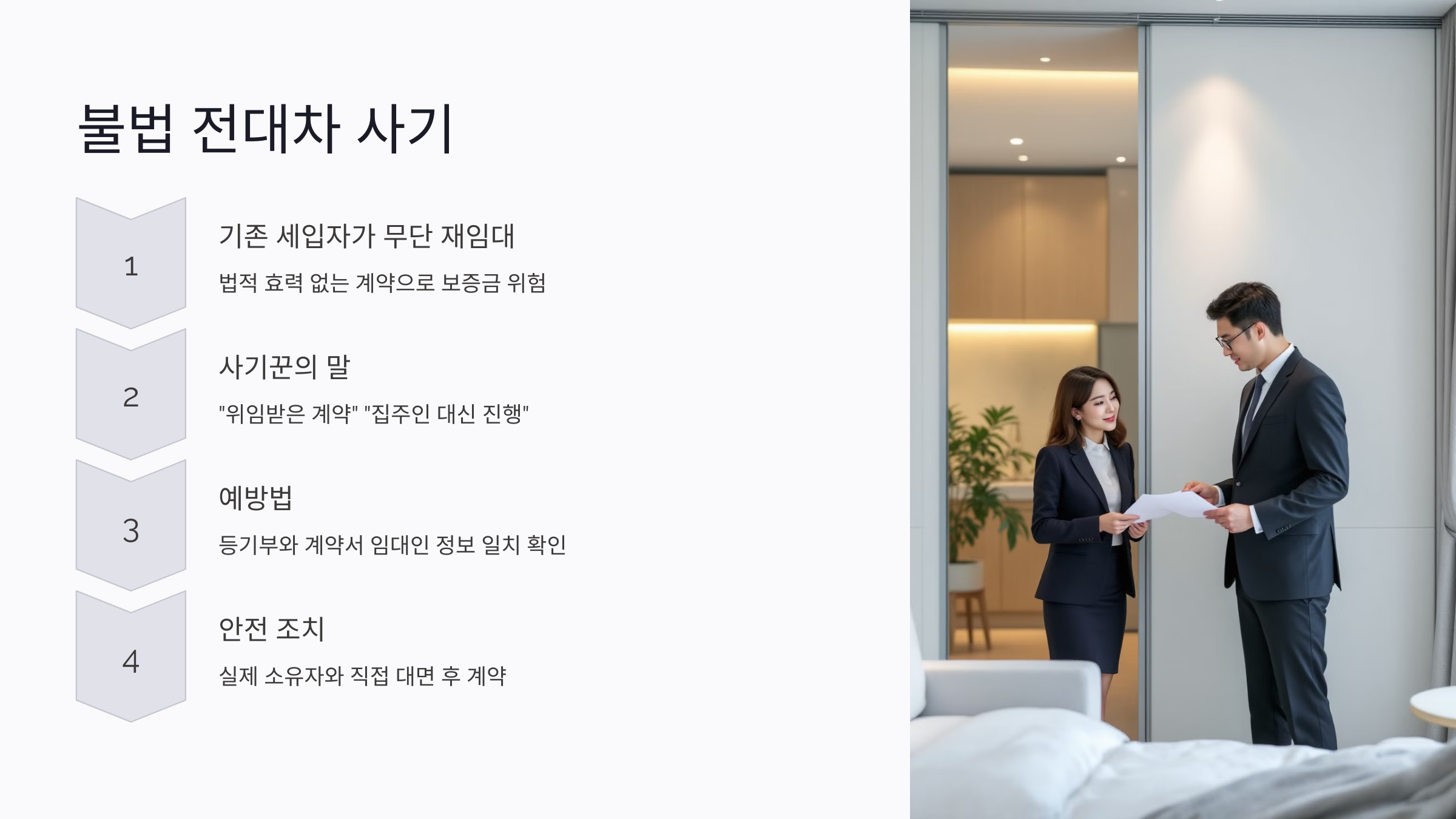 임대인이 아닌 사람이 계약, 불법 전대차 사기