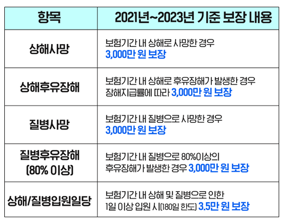 보장항목-사망-상해-입원일당