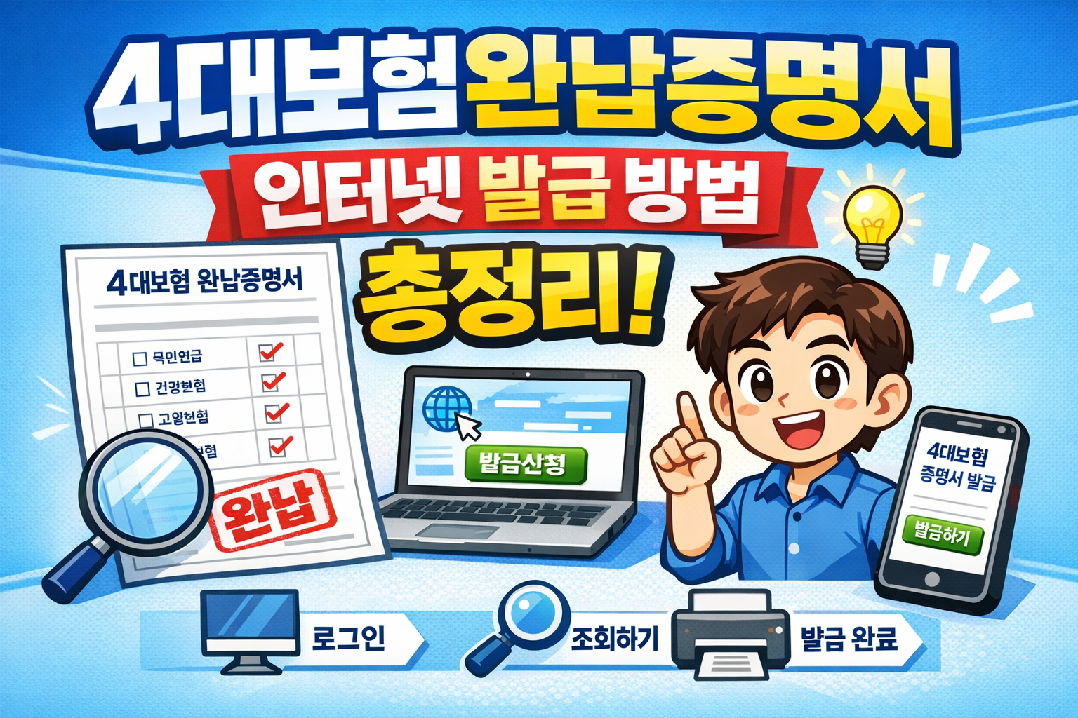 4대보험완납증명서 인터넷 발급