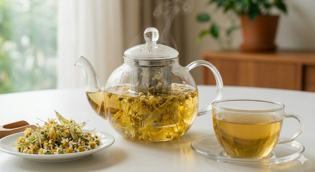 뇌파를 안정시켜 깊은 잠을 유도하고 릴랙스 효과를 극대화하는 꿀잠 필살기 린덴플라워 캐모마일 블랜딩 티 효능