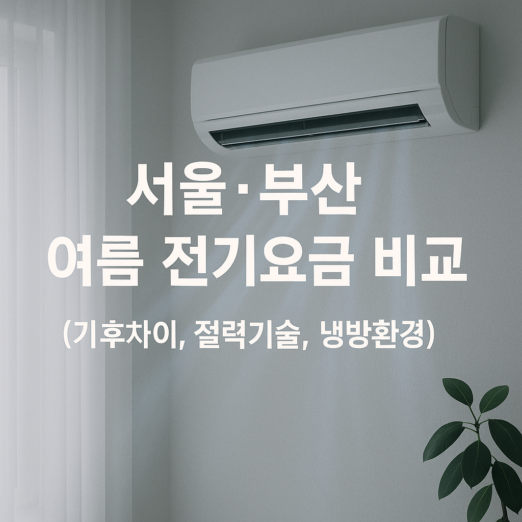 서울·부산 여름 전기요금 비교 (기후차이, 전력소비, 냉방환경)