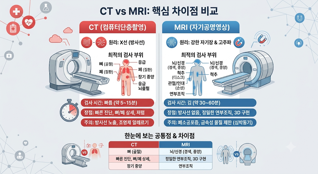 CT와 MRI의 차이점