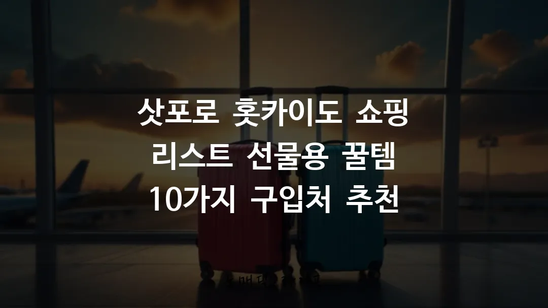 삿포로 홋카이도 쇼핑 리스트 선물용 꿀템 10가지 구입처 추천