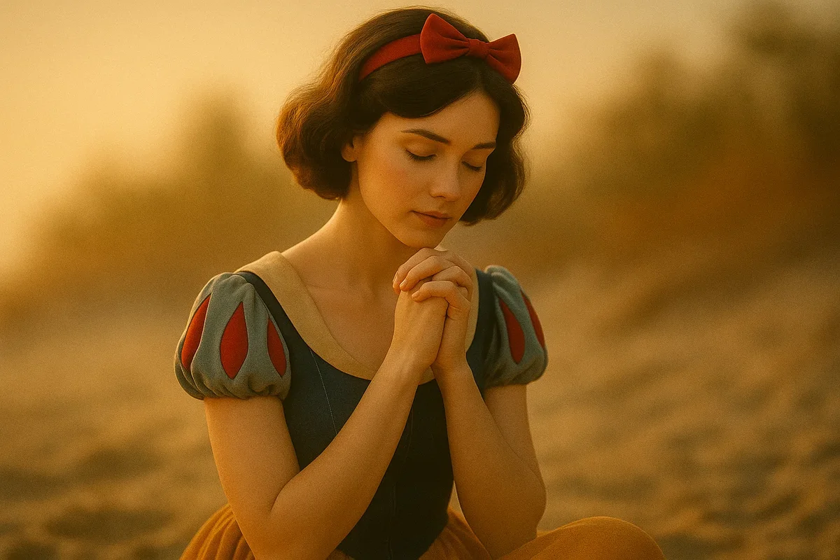 기도하는 동화 속 공주의 모습